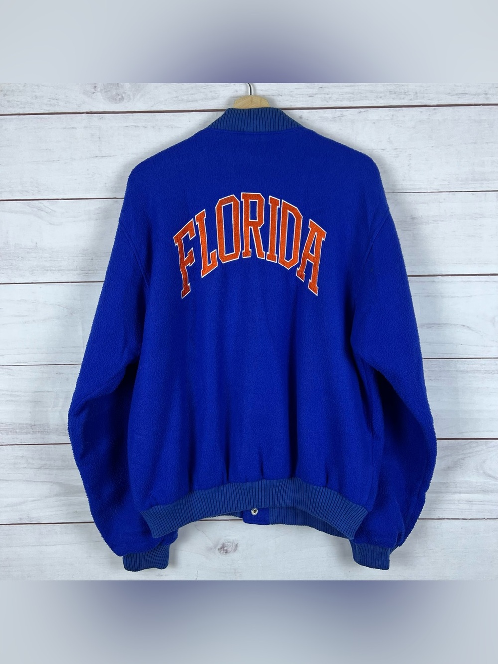 VINTAGE 80s 90s STARTER FLORIDA GATORS Bomber Blue JACKET Large Mens